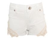 Cutie Patootie Little Girls White Crocheted Detail Buttons Rivets Shorts 2T