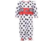 Laura Dare Baby Girls Black White Dot Zebra Stripe Bow 2 Pc Pajama Set 12M