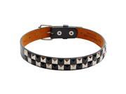 Girls Black Silver Square Patterned Bonded Leather Classic Belt XL 31 35