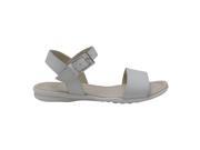 L Amour Girls White Buckle Strap Flat Trendy Sandals 1 Kids