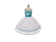 Chic Baby Teal Floral Embroidery Sequined Special Occasion Dress Girls 4