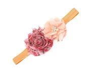 Girls Coral Stretchy Glittery Flower Embellished Hairband Hair Accessory