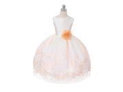 Chic Baby Ivory Peach Flower Sash Special Occasion Girls Dress 12