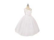 Chic Baby Tulle White Taffeta White Sash White Flower Dress Girls 8