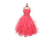Chic Baby Little Girls Coral Vertical Ruffle Flower Girl Pageant Dress 4