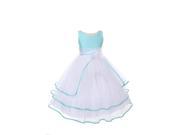 Little Girls Mint Poly Dupioni Tulle Tiered Flower Girl Easter Dress 6