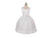 Chic Baby White Satin Sash Flower Special Occasion Dress Big Girl 8