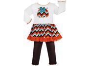 AnnLoren Baby Girls Boutique Chevron Pumpkin Dress Thanksgiving Outfit 24M