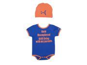 Sozo Baby Boys Blue Orange Cotton Short Sleeve Hat Bodysuit Set 3 6M