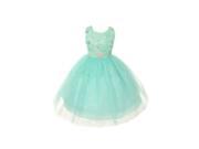 Rain Kids Little Girls Mint Sparkly Tulle Special Occasion Dress 6