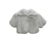 Baby Girls White Faux Floral Adornment Button Winter Coat 18M