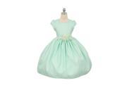 Chic Baby Little Girls Mint Jacquard Floral Print Special Occasion Dress 2