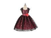 Chic Baby Big Girls Black Coral Lace Hi Low Special Occasion Jacket Dress 8