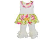 Annloren Big Girls Pink Boutique Spring Birds Tunic Capri Outfit Set 7 8