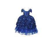 Rain Kids Big Girls Royal Blue Taffeta Sequin Pickup Pageant Dress 8