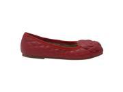 L Amour Girls Red Quilted Flower Ballet Trendy Flats 11 Kids