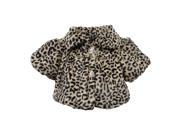 Baby Girls Brown Leopard Spotted Pattern Faux Winter Coat 12M
