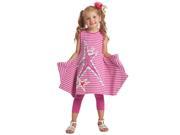 KidCuteTure Girls 2T Pink Stripe Star Spring Designer Dress