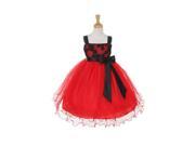 Little Girls Red Tulle Satin Bow Sash Flower Girl Easter Dress 2