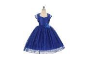 Chic Baby Big Girls Royal Blue Lace Hi Low Special Occasion Jacket Dress 10