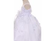 Rain Kids Baby Girls White Embroidered Organza Cape Bows Baptism Dress 6 9M