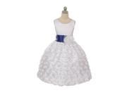 Chic Baby White Blue Sash Flower Special Occasion Dress Big Girl 6