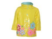 Wippette Baby Girls Yellow Floral Pattern Waterproof Hooded Rain Coat 12M
