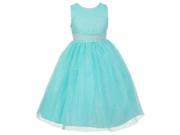 The Rain Kids Little Girls Aqua Sparkly Tulle Pearls Occasion Dress 2