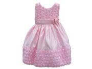 Little Girls Pink Pearl Rosette Flower Sash Special Occasion Dress 2T