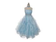 Chic Baby Blue Organza Special Occasion Dress Girls 12