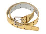 Girls Gold Perforated Dual Prong Buckle Belt Small 20.5 23.5