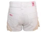 Cutie Patootie Little Girls White Crocheted Detail Buttons Rivets Shorts 3T