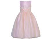 Sweet Kids Little Girls Pink Satin Lace Bow Accented Tulle Easter Dress 5