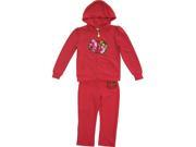 Sanrio Little Girls Red Hello Kitty Glitter Applique Track Suit 2 Pc Set 6