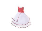 Little Girls Coral Silk Dupioni Tulle Tiered Flower Girl Easter Dress 4