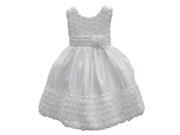Little Girls Ivory Pearl Rosette Flower Sash Special Occasion Dress 2T