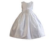 Crayon Kids Little Girls White Flower Sash Poly Silk Special Occasion Dress 4T