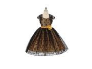 Chic Baby Big Girls Black Gold Lace Hi Low Special Occasion Jacket Dress 12