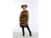 KidCuteTure Gold Charcoal Leora Knitted Checker Dress Girls 6 7