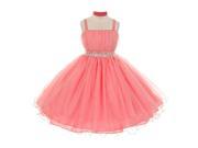 Chic Baby Big Girls Coral Rhinestone Tulle Flower Girl Easter Dress 12
