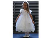 Angels Garment White Organza Overlay Baptism Dress Girls 4T