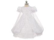 Rain Kids Little Girls White Crochet Lace Baptism Sheer Cape Dress 3T