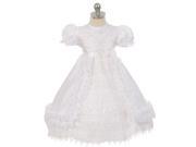 Rain Kids Baby Girls White Crochet Lace Baptism Sheer Cape Dress 12M