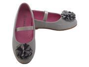 L Amour Toddler Girl 8 Grey Rosette Ballet Flat Style Shoe