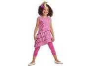 KidCuteTure Girls 4 Raspberry Stripe Seahorse Ruffled Spring Dress