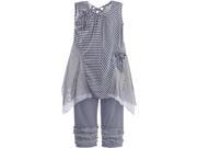 Isobella Chloe Baby Girls Slate Stripe Park Avenue Pant Outfit Set 12M