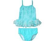 Isobella Chloe Little Girls Blue Splash 2 Pcs Tankini Swimsuit 2T