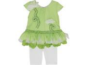 Isobella Chloe Little Girls Lime Green Key 2 Pcs Pant Outfit Set 4T