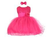 Baby Girls Fuchsia Sequin Tulle Ballerina Flower Girl Headband Dress 12M