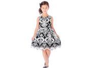 Sweet Kids Little Girls Black Damask Embroidered Lace Occasion Dress 6